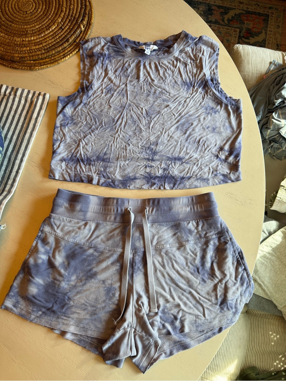 JoyLab SET in Blue Tie-Dye. Small Top, Medium Shorts - Picture 1 of 3